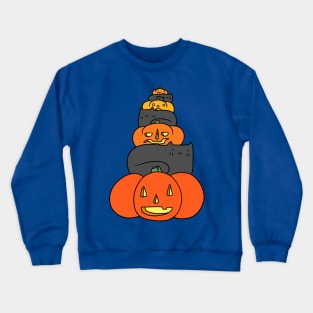 Black Cat and Pumpkin Stack Crewneck Sweatshirt